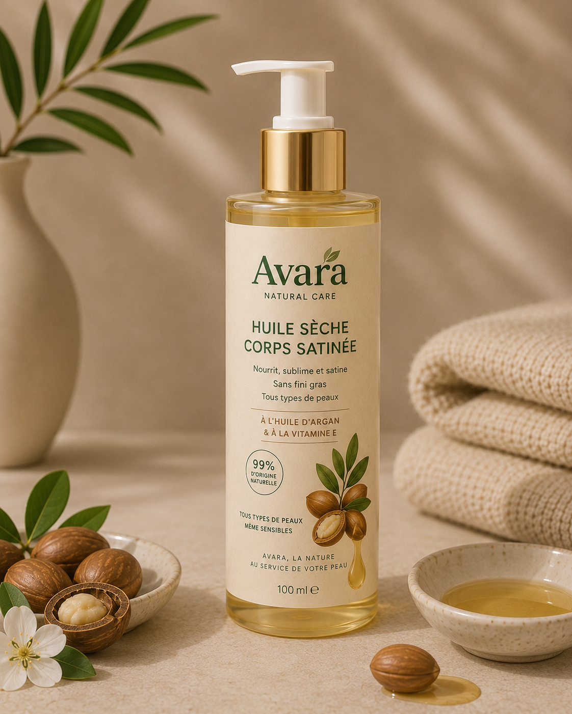Huile Corps Nourrissante Argan & Vanille
